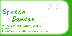 stella sandor business card
