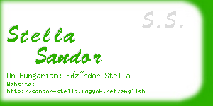 stella sandor business card